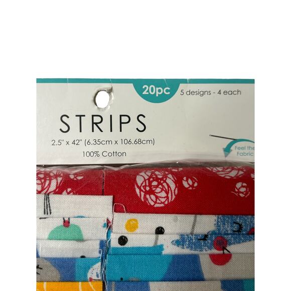 Create It Fabric Strips 2.5" x 42" Cat Lover Cute Kitty 5 Designs 20 pcs NEW - Picture 3 of 5